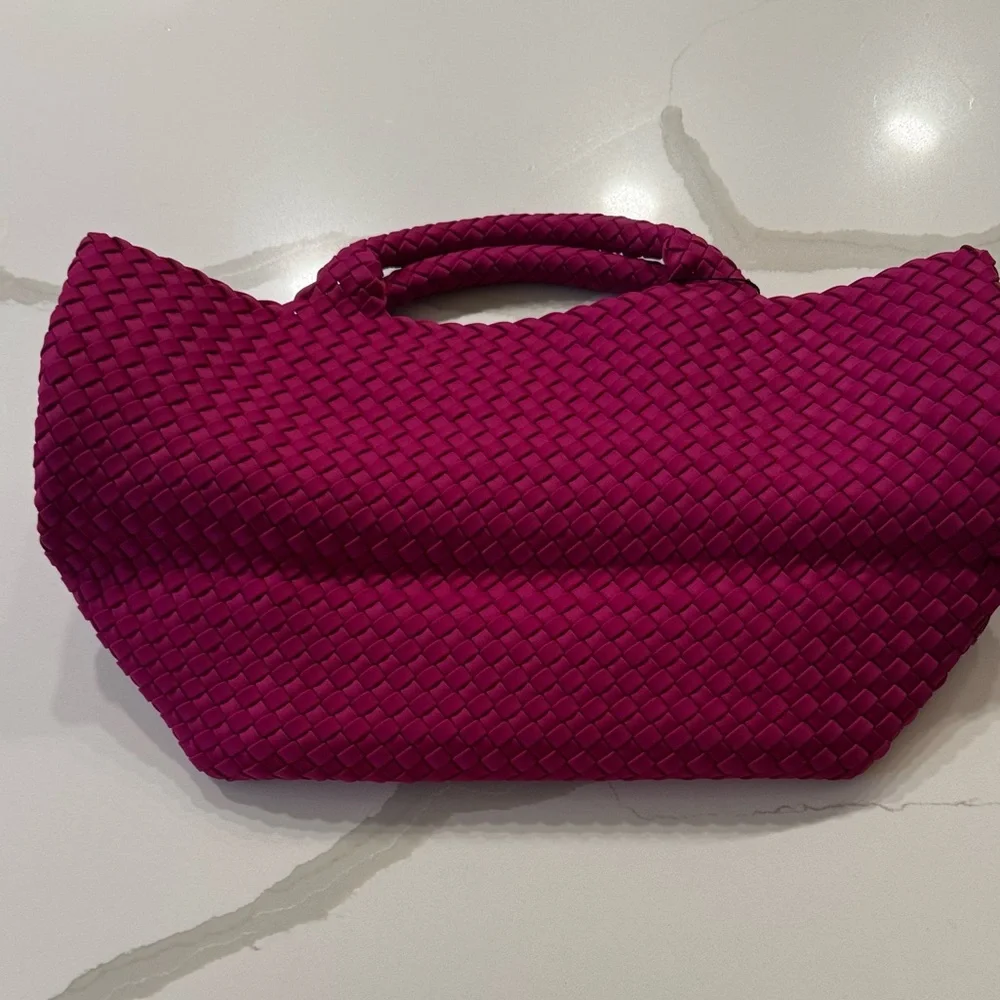 Naghedi Handwoven Clutch in Deep Fuchsia - Picture 5 of 10